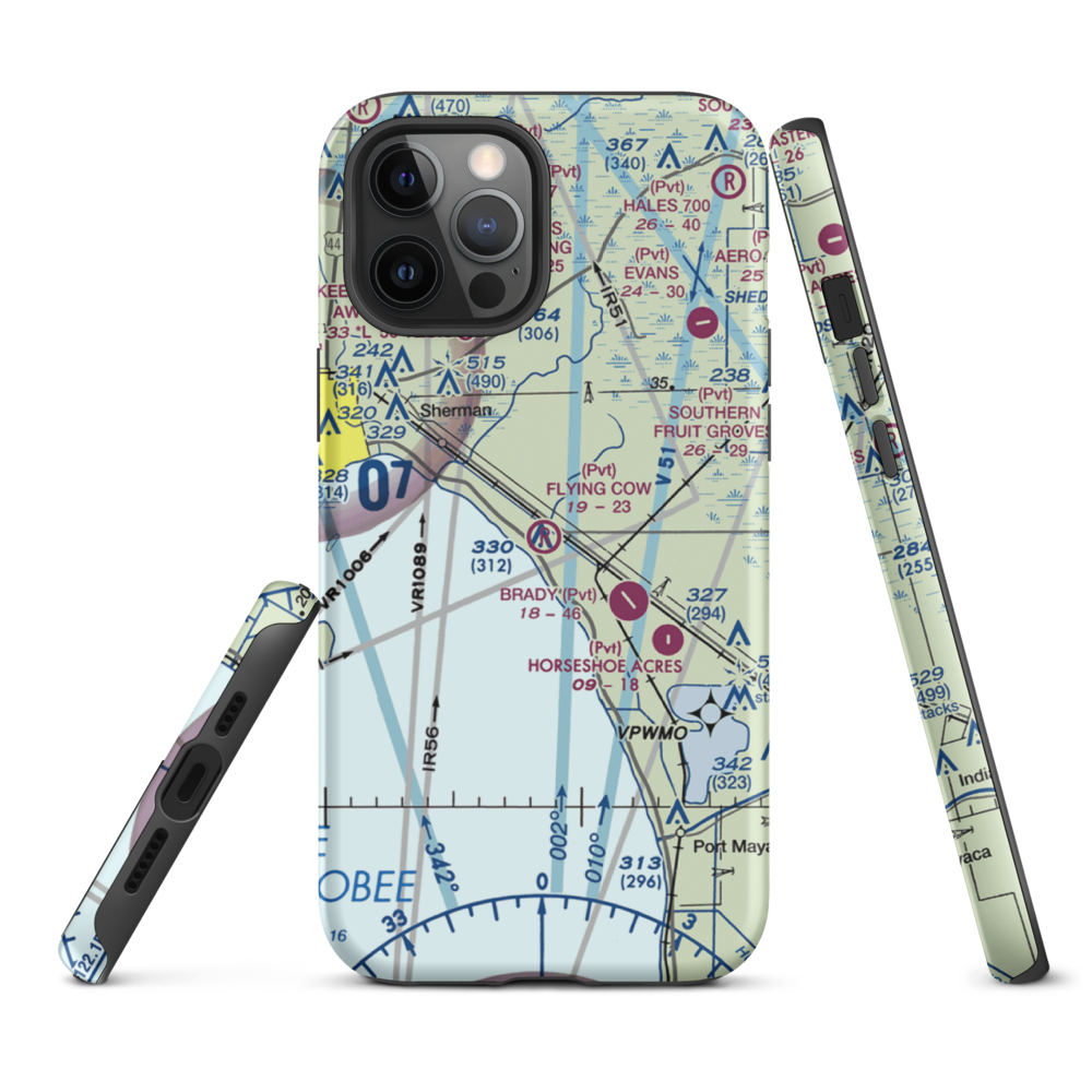 Flying Cow Air Ranch Airport (FD39) VFR Sectional  Tough iPhone Case iPhone 12 Pro Max model shown
