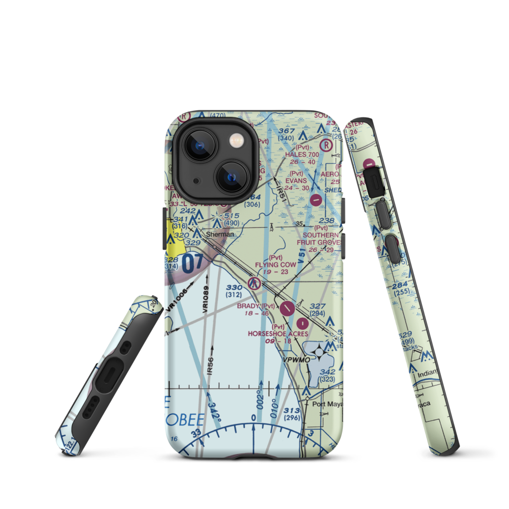 Flying Cow Air Ranch Airport (FD39) VFR Sectional  Tough iPhone Case iPhone 13 mini model shown