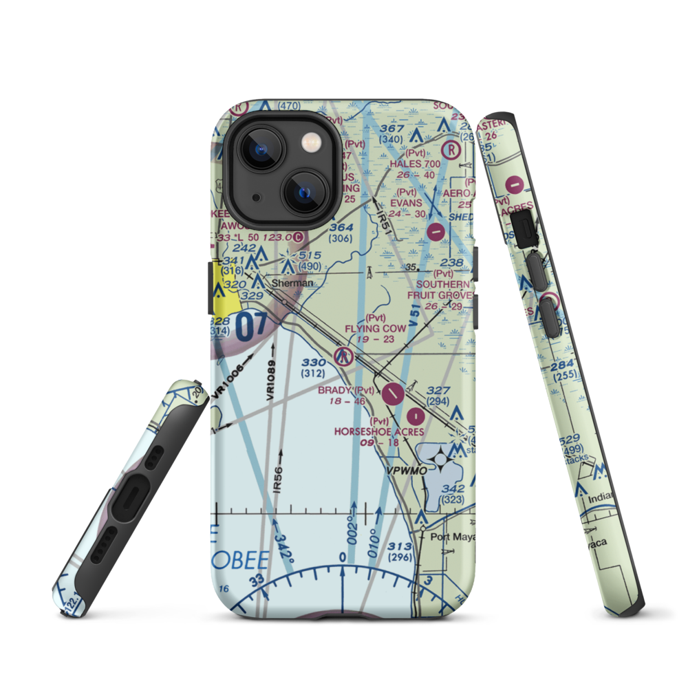 Flying Cow Air Ranch Airport (FD39) VFR Sectional  Tough iPhone Case iPhone 13 model shown