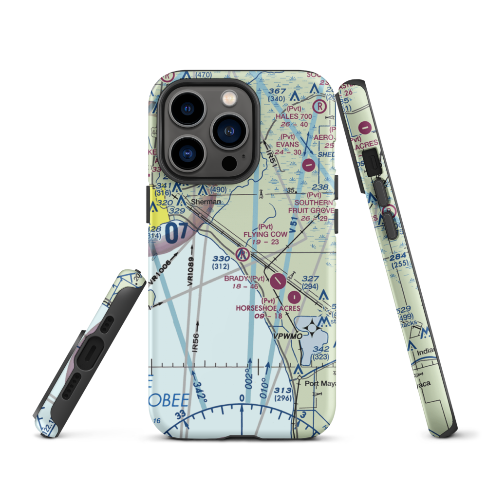 Flying Cow Air Ranch Airport (FD39) VFR Sectional  Tough iPhone Case iPhone 13 Pro model shown