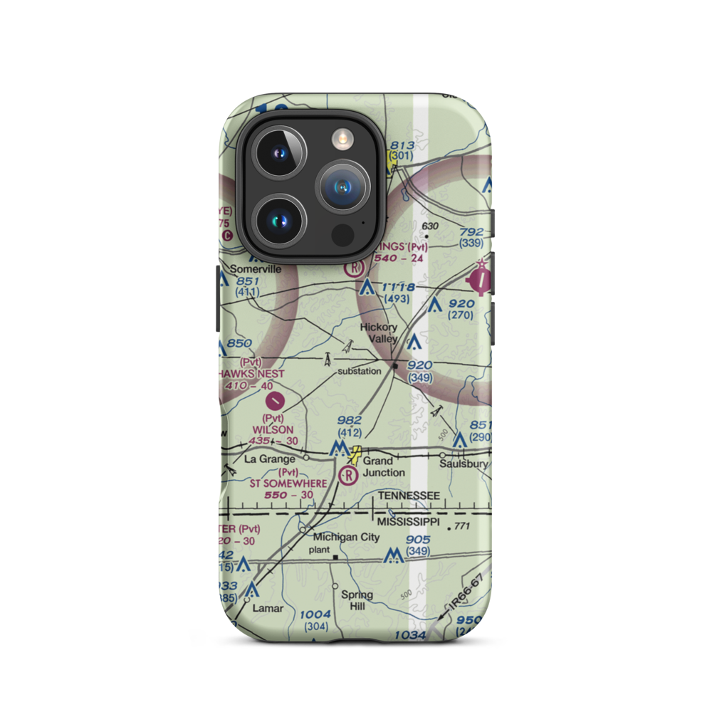 Flying D Airport (7TN5) VFR Sectional  Tough iPhone Case iPhone 16 Pro model shown