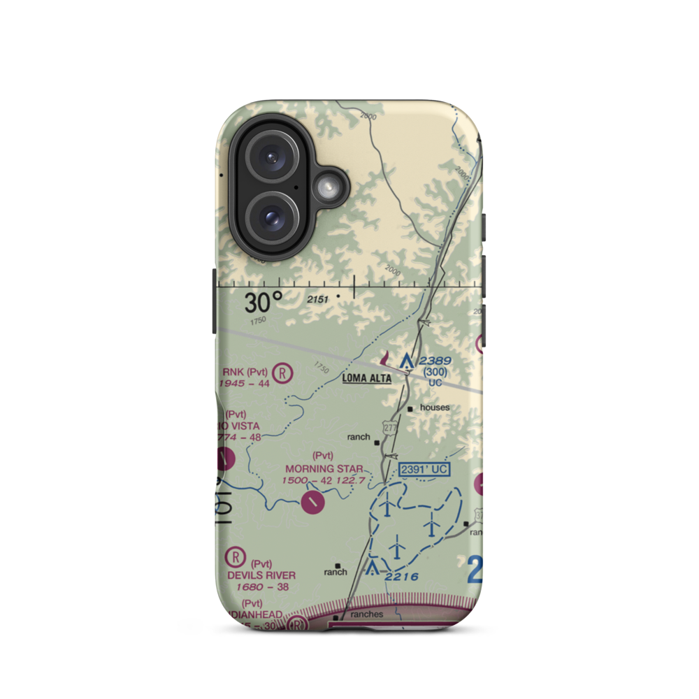 Flying D Ranch Airport (TA29) VFR Sectional  Tough iPhone Case iPhone 16 model shown