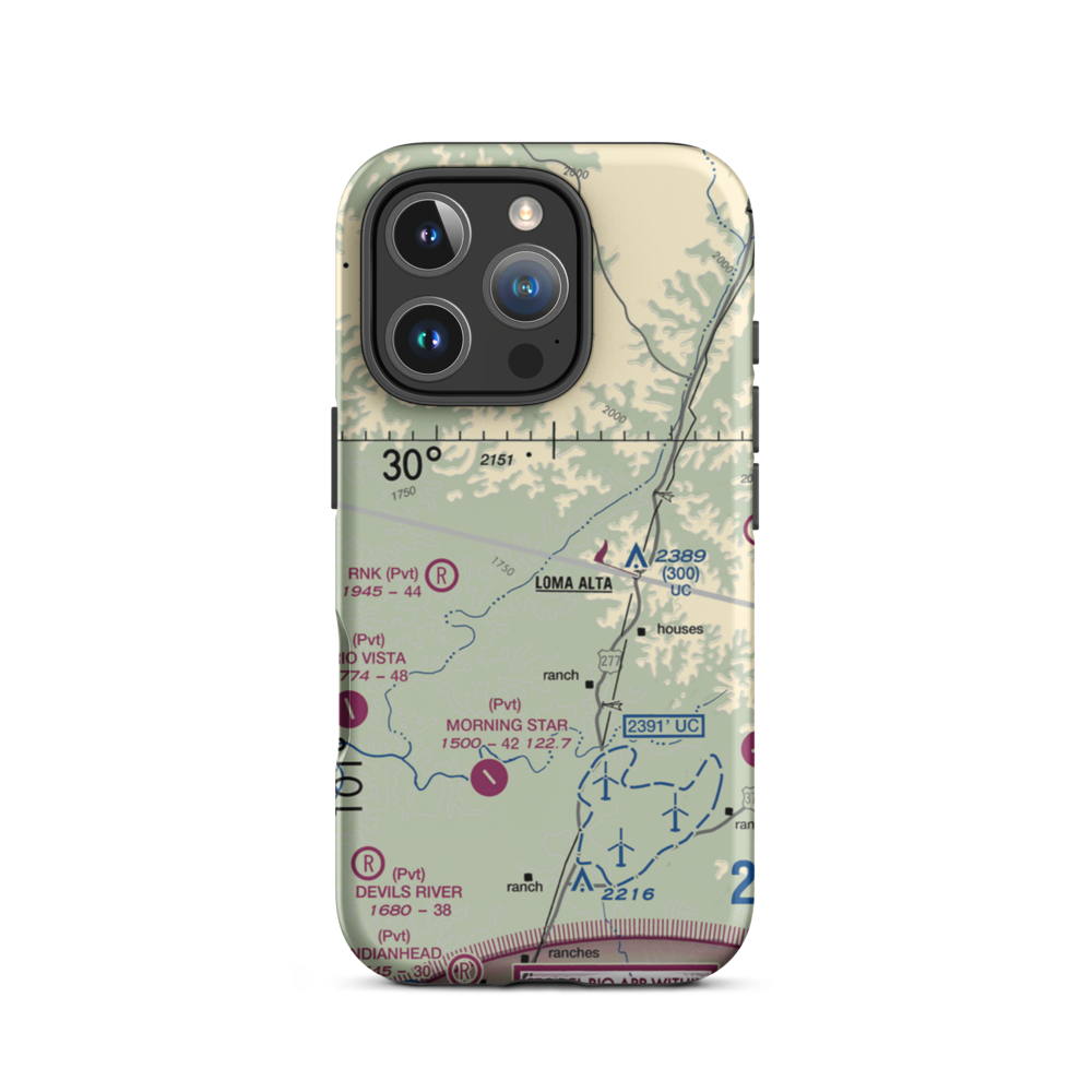 Flying D Ranch Airport (TA29) VFR Sectional  Tough iPhone Case iPhone 16 Pro model shown