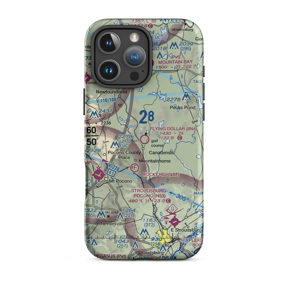 Flying Dollar Airport (8N4) VFR Sectional  Tough iPhone Case iPhone 16 Pro Max model shown
