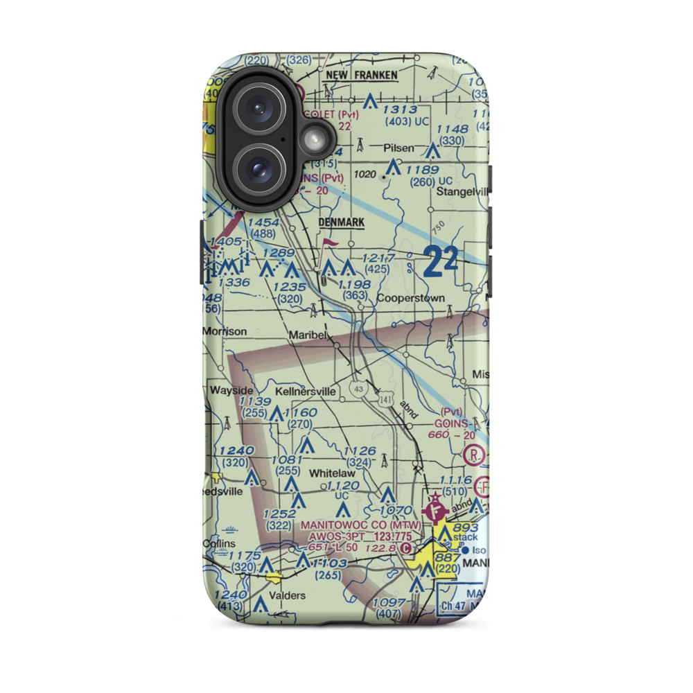 Flying Dollar Ranch Airport (9WI2) VFR Sectional  Tough iPhone Case iPhone 16 Plus model shown