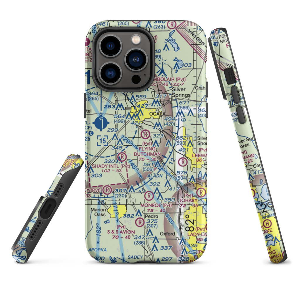 Flying Dutchman Ranch Airport (FD29) VFR Sectional  Tough iPhone Case iPhone 14 Pro Max model shown