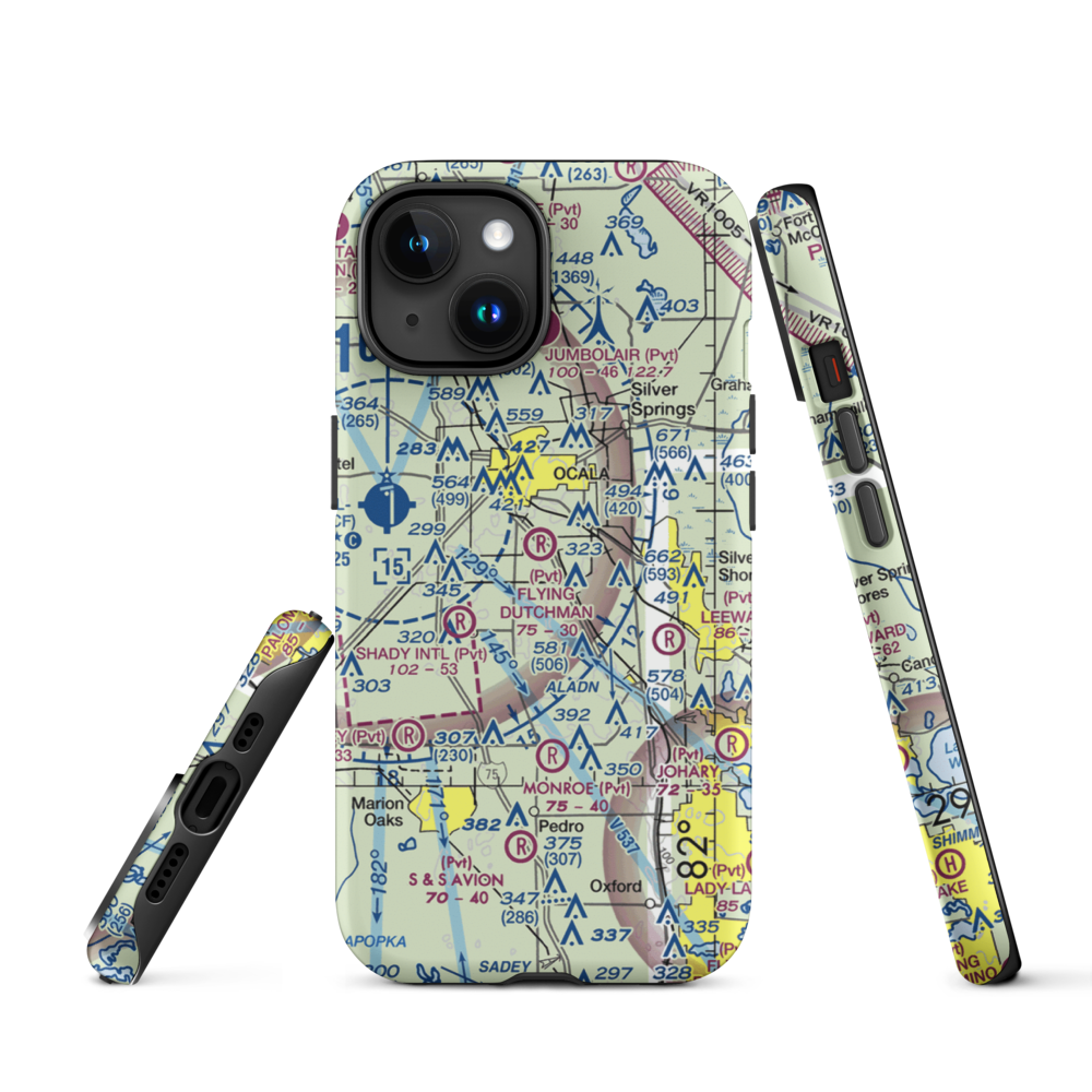 Flying Dutchman Ranch Airport (FD29) VFR Sectional  Tough iPhone Case iPhone 15 model shown