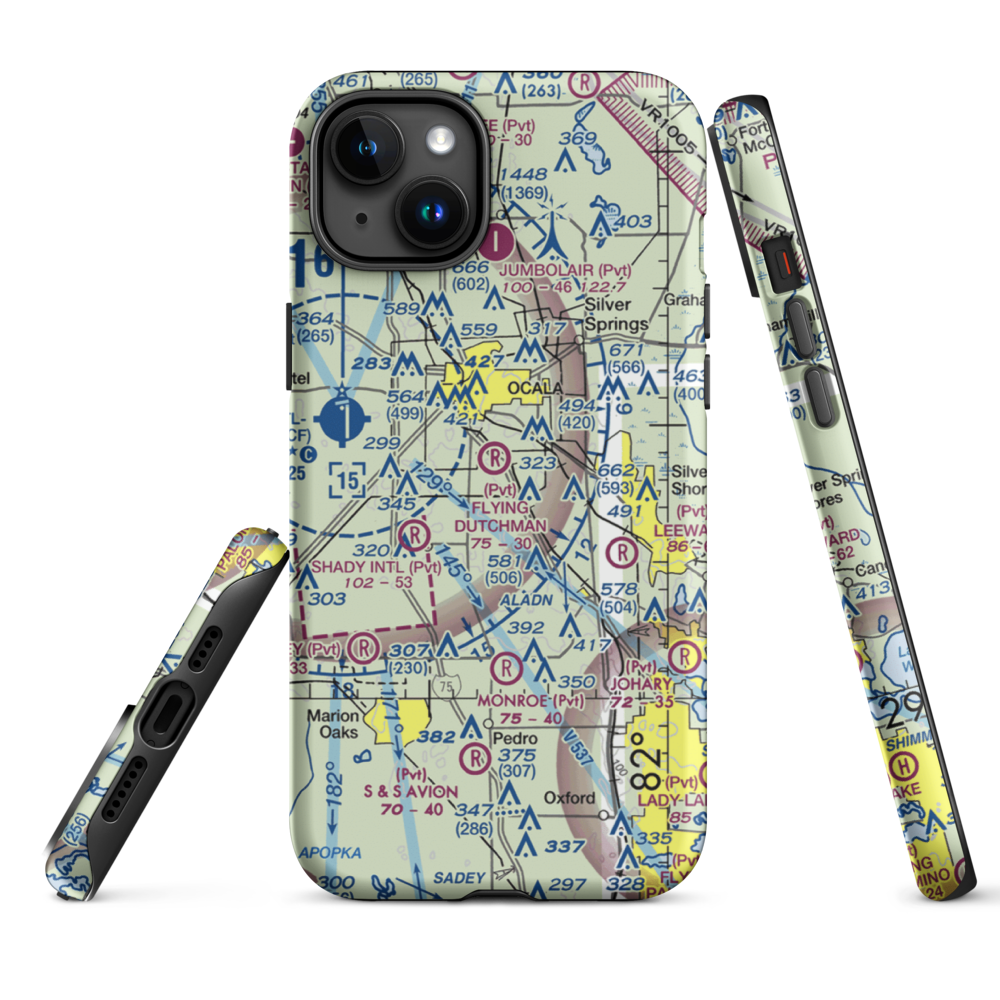 Flying Dutchman Ranch Airport (FD29) VFR Sectional  Tough iPhone Case iPhone 15 Plus model shown