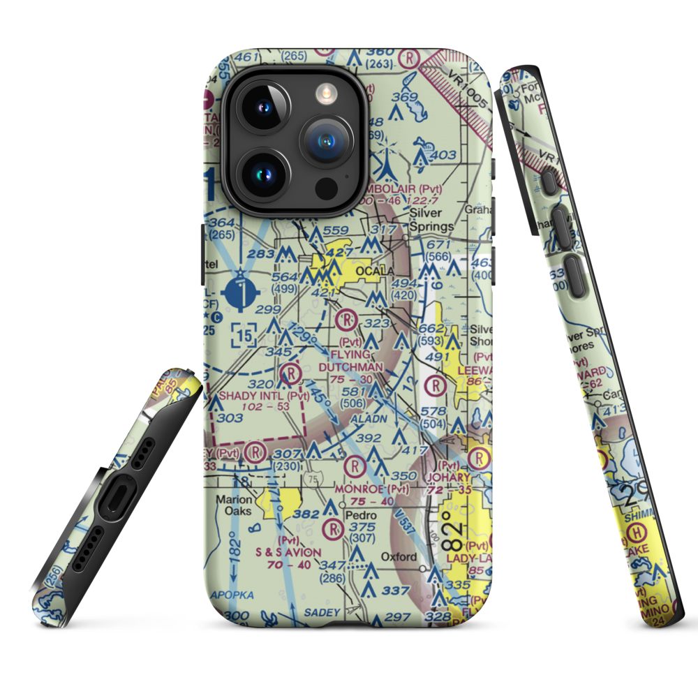 Flying Dutchman Ranch Airport (FD29) VFR Sectional  Tough iPhone Case iPhone 15 Pro Max model shown