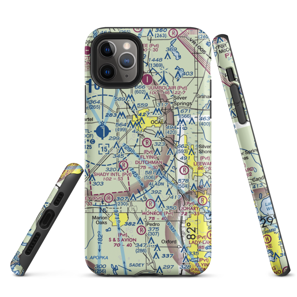 Flying Dutchman Ranch Airport (FD29) VFR Sectional  Tough iPhone Case iPhone 11 Pro Max model shown