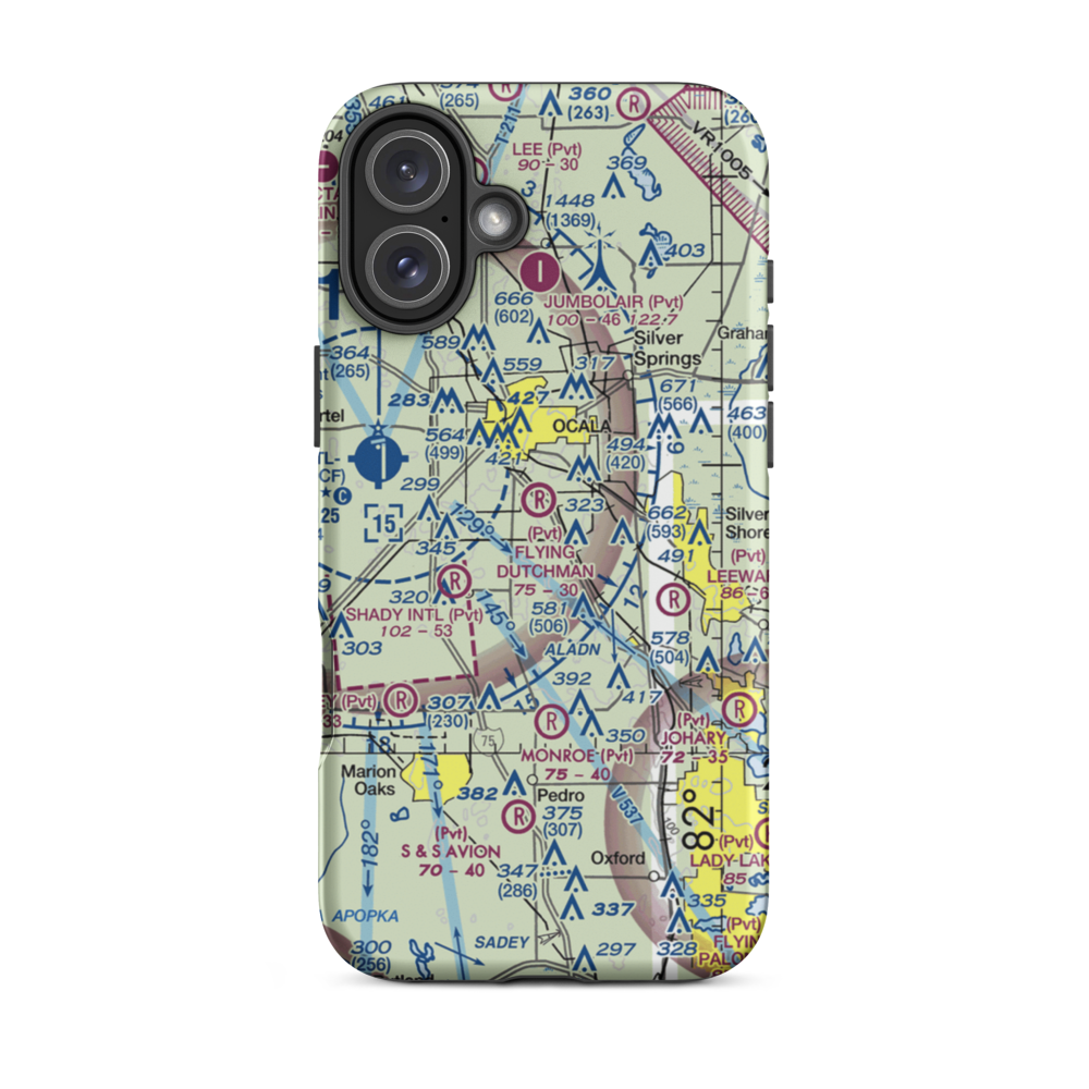 Flying Dutchman Ranch Airport (FD29) VFR Sectional  Tough iPhone Case iPhone 16 Plus model shown