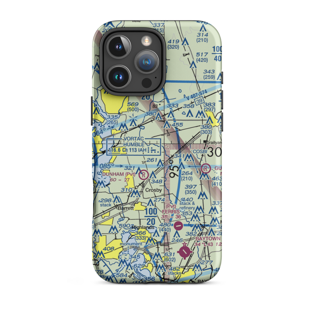 Flying F Ranch Airport (1TE2) VFR Sectional  Tough iPhone Case iPhone 16 Pro Max model shown