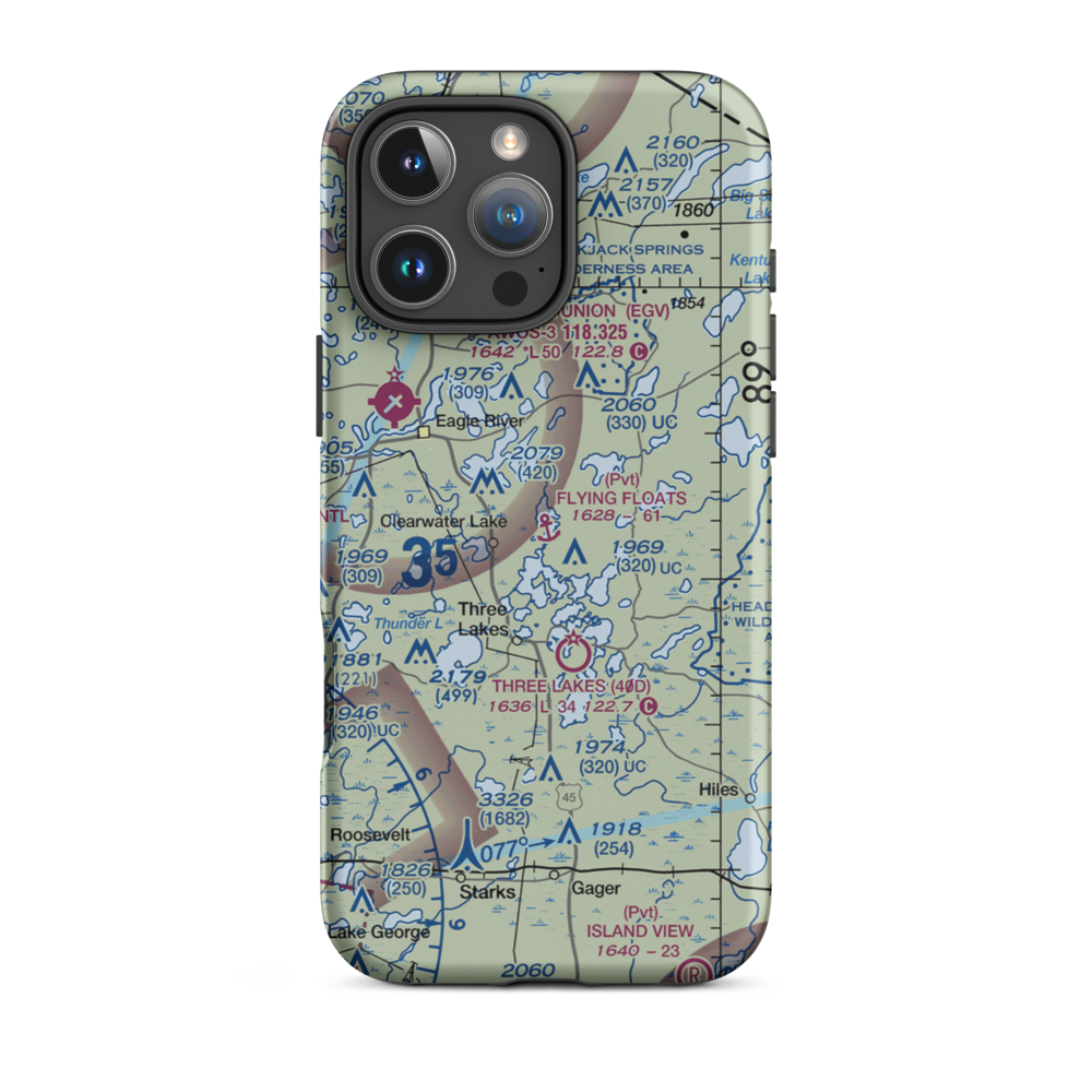 Flying Floats Base Seaplane Base (8WI7) VFR Sectional  Tough iPhone Case iPhone 16 Pro Max model shown