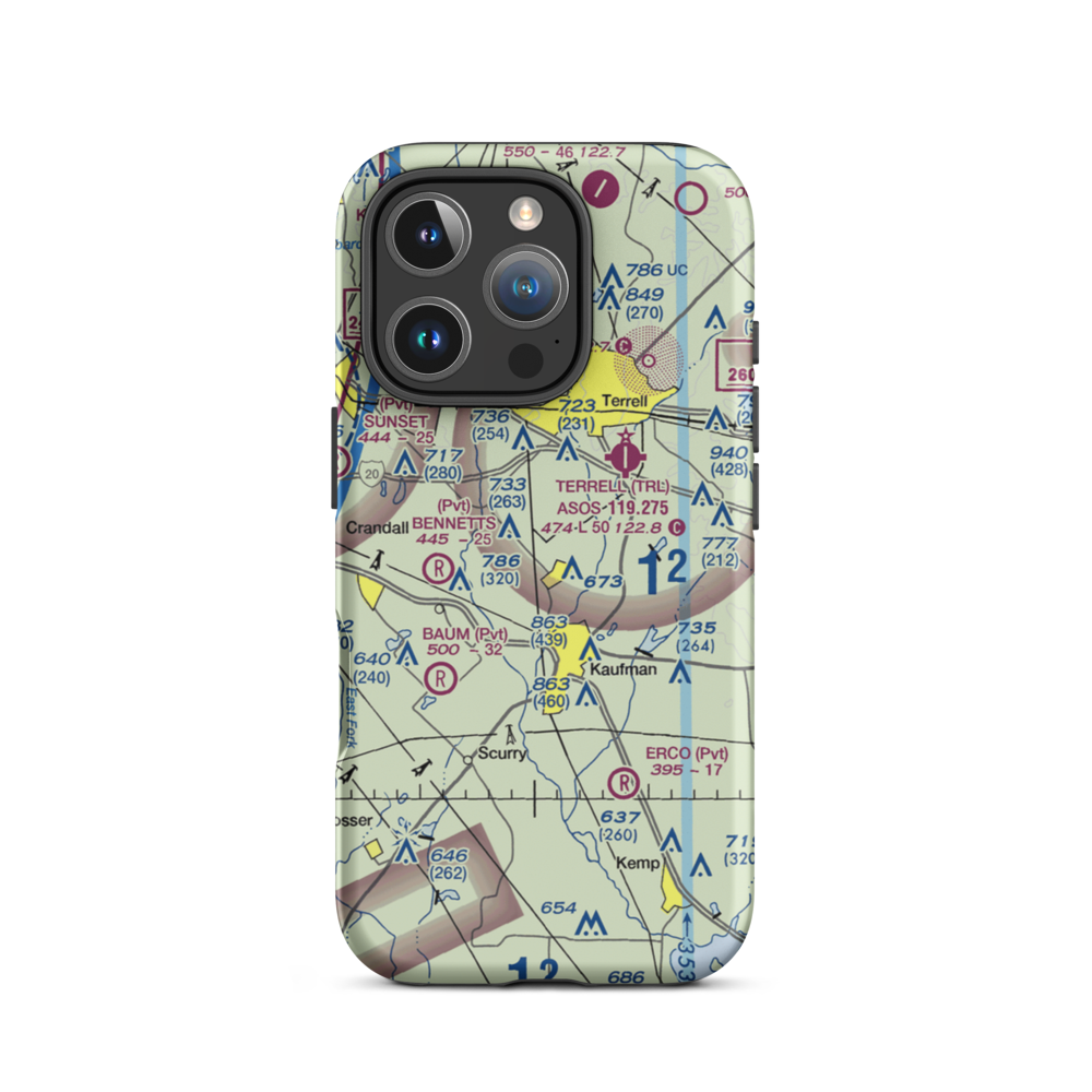 Flying G Airport (28XS) VFR Sectional  Tough iPhone Case iPhone 16 Pro model shown