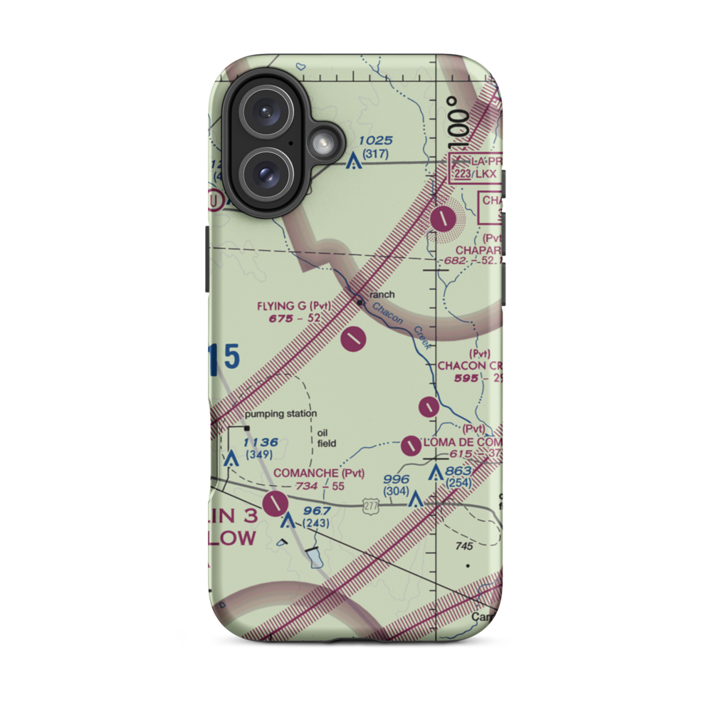 Flying G Airport (TA34) VFR Sectional  Tough iPhone Case iPhone 16 Plus model shown
