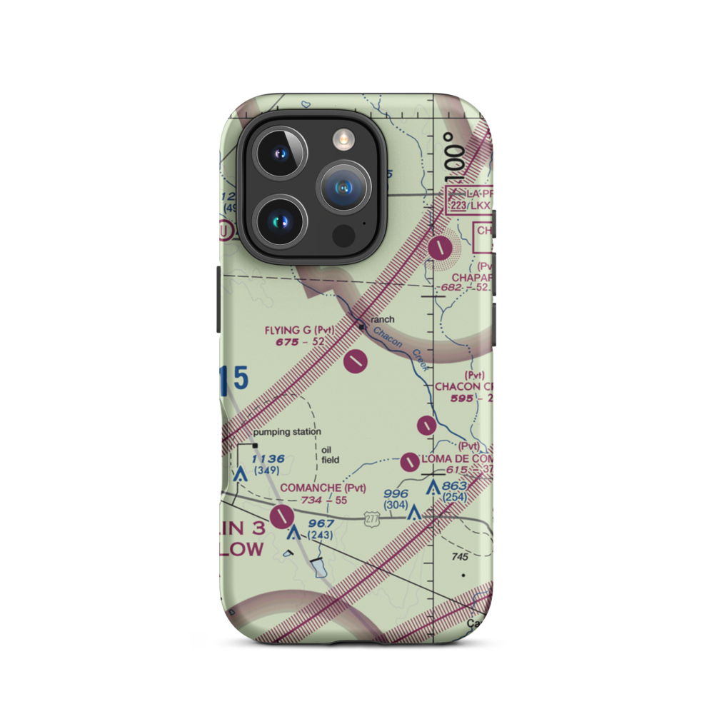 Flying G Airport (TA34) VFR Sectional  Tough iPhone Case iPhone 16 Pro model shown