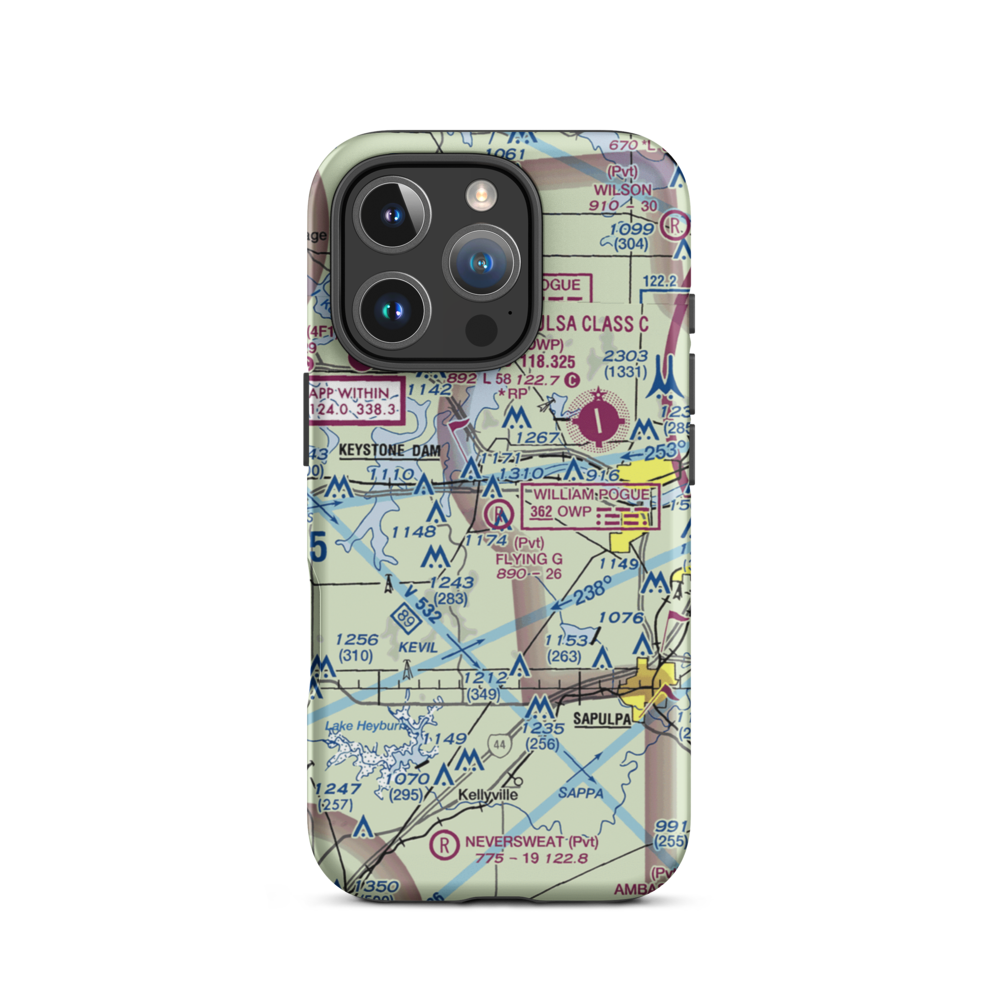 Flying G Ranch Airport (3OK8) VFR Sectional  Tough iPhone Case iPhone 16 Pro model shown