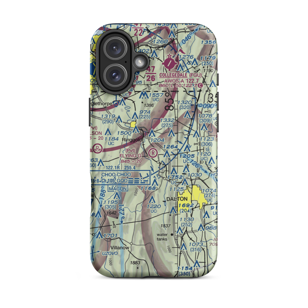 Flying G Ranch Airport (86GA) VFR Sectional  Tough iPhone Case iPhone 16 Plus model shown