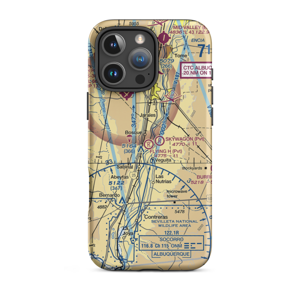 Flying H Airport (NM18) VFR Sectional  Tough iPhone Case iPhone 16 Pro Max model shown