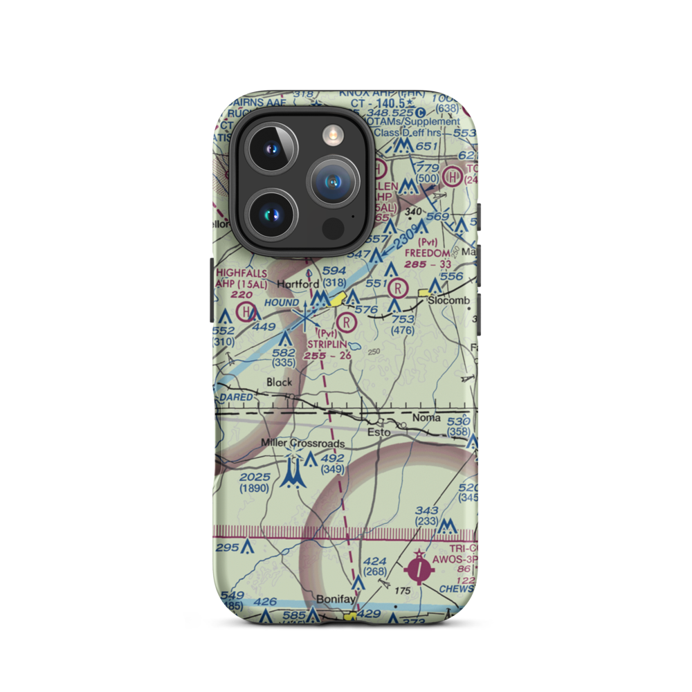 Flying H Ranch Airport (3AL1) VFR Sectional  Tough iPhone Case iPhone 16 Pro model shown