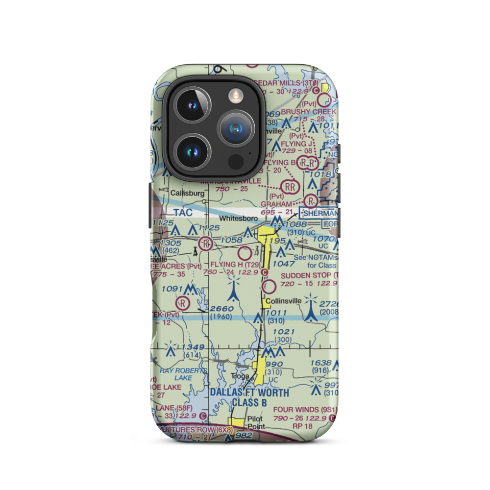 Flying H Ranch Airport (T29) VFR Sectional  Tough iPhone Case iPhone 16 Pro model shown