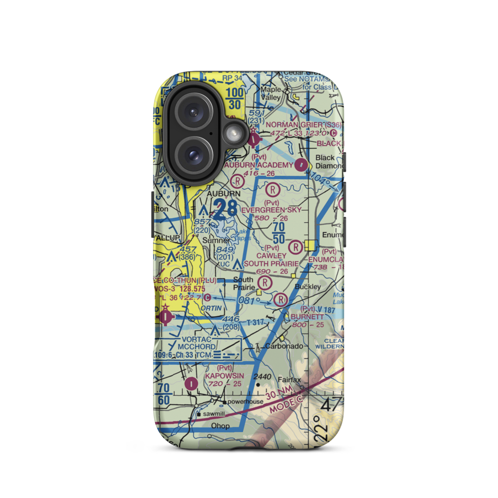 Flying H Ranch Airport (WN42) VFR Sectional  Tough iPhone Case iPhone 16 model shown
