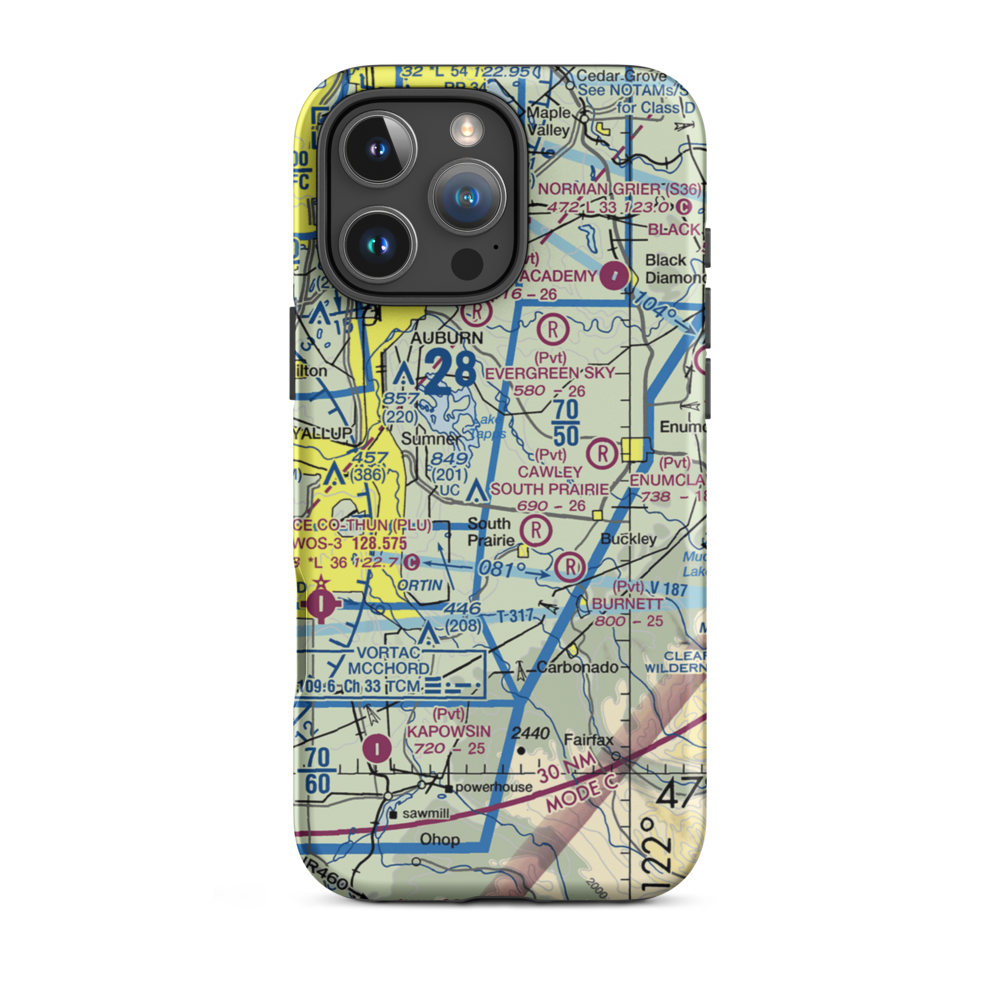 Flying H Ranch Airport (WN42) VFR Sectional  Tough iPhone Case iPhone 16 Pro Max model shown