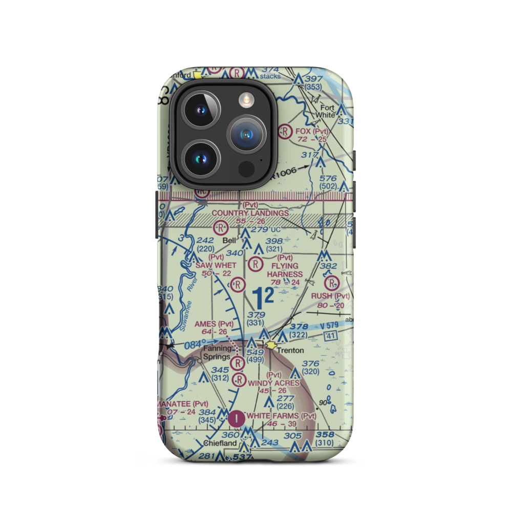 Flying Harness Farms Airport (37FL) VFR Sectional  Tough iPhone Case iPhone 16 Pro model shown