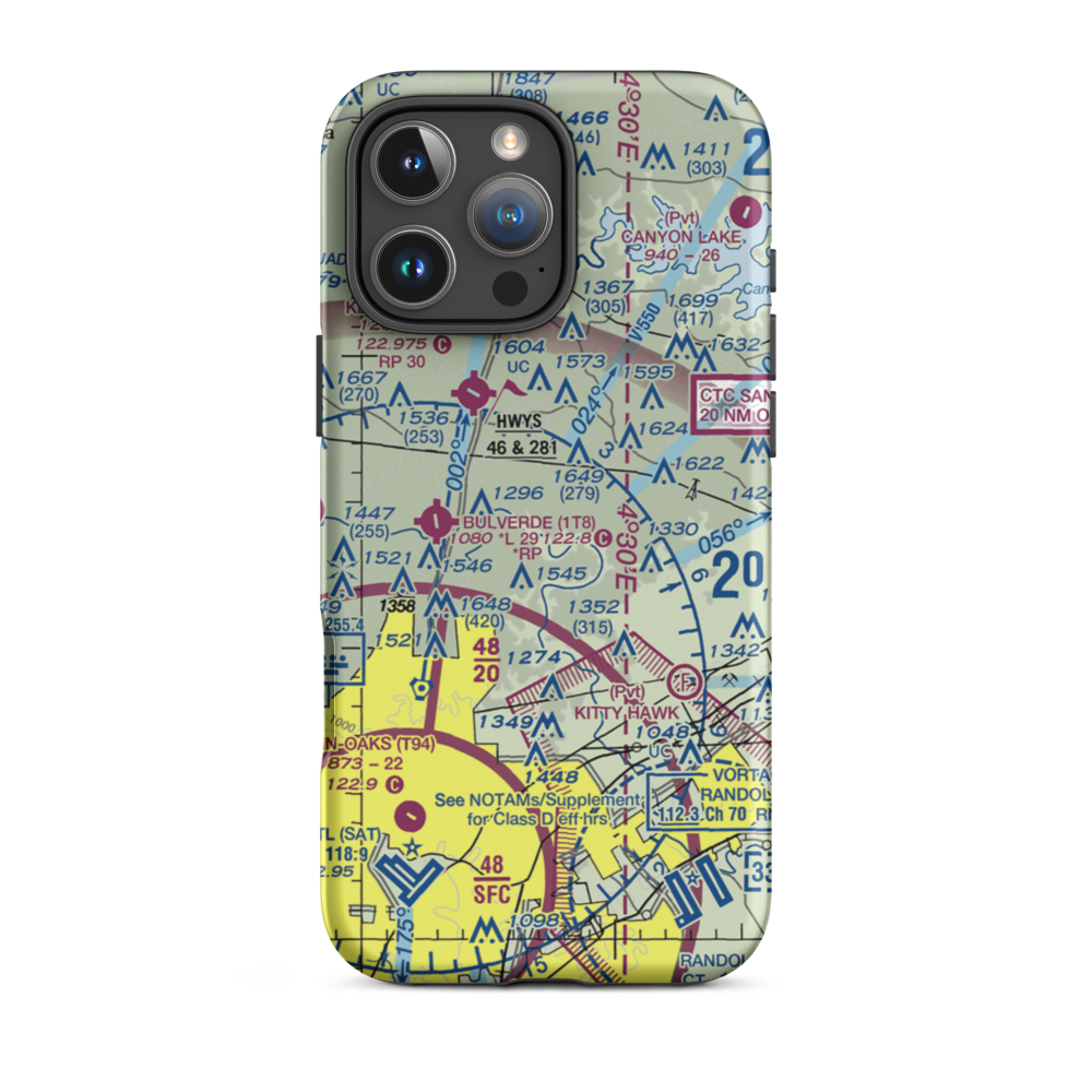 Flying J Airport (86TX) VFR Sectional  Tough iPhone Case iPhone 16 Pro Max model shown