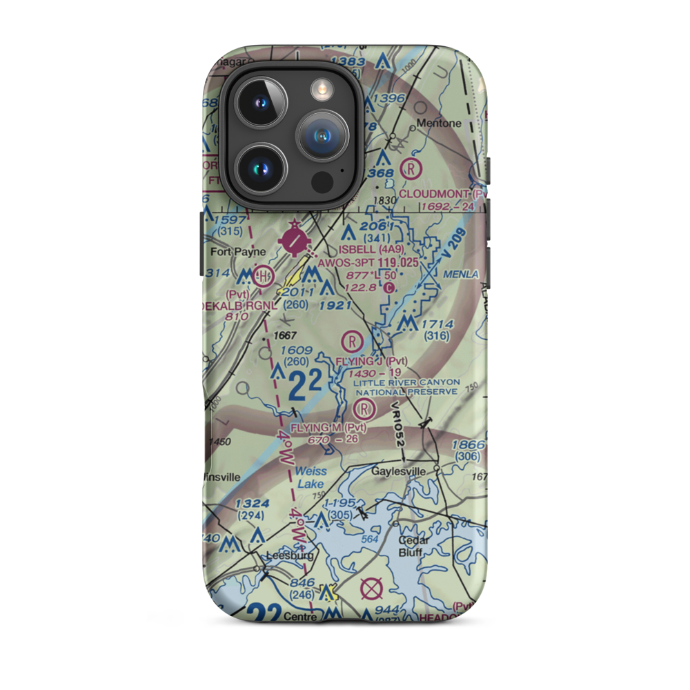 Flying J Ranch Airport (2AL5) VFR Sectional  Tough iPhone Case iPhone 16 Pro Max model shown