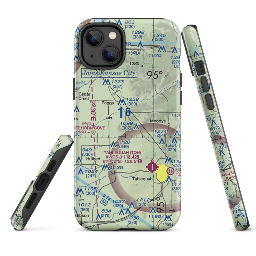 Flying J Ranch Airport (67OK) VFR Sectional  Tough iPhone Case iPhone 14 Plus model shown