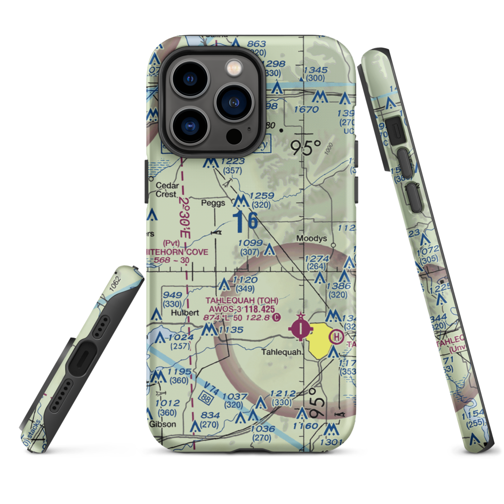 Flying J Ranch Airport (67OK) VFR Sectional  Tough iPhone Case iPhone 14 Pro Max model shown