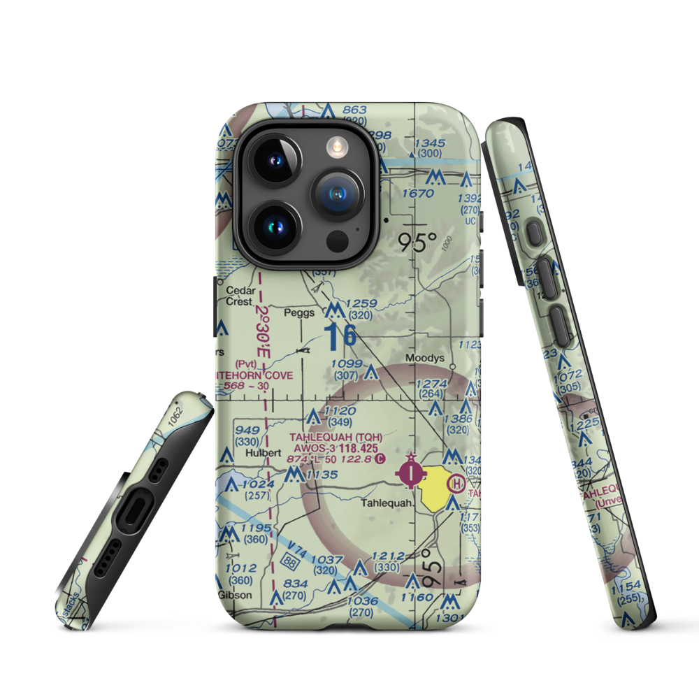 Flying J Ranch Airport (67OK) VFR Sectional  Tough iPhone Case iPhone 15 Pro model shown
