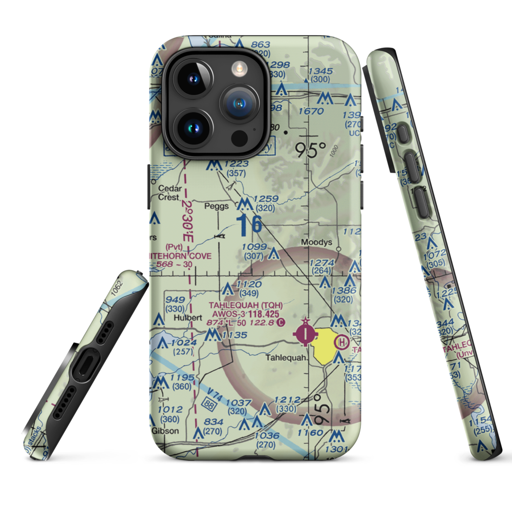 Flying J Ranch Airport (67OK) VFR Sectional  Tough iPhone Case iPhone 15 Pro Max model shown