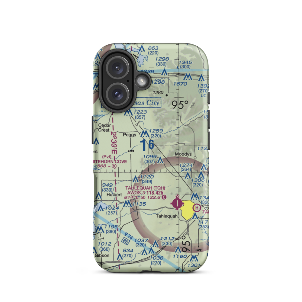 Flying J Ranch Airport (67OK) VFR Sectional  Tough iPhone Case iPhone 16 model shown