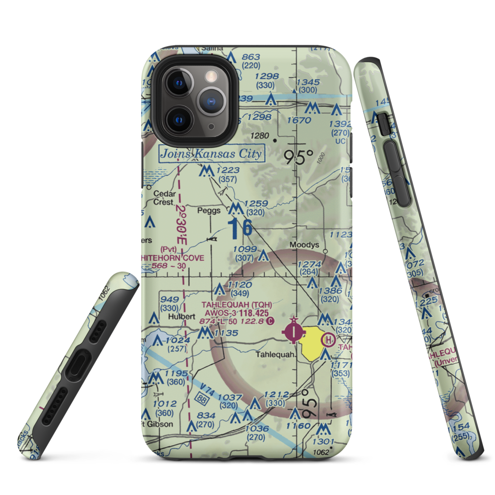 Flying J Ranch Airport (67OK) VFR Sectional  Tough iPhone Case iPhone 11 Pro Max model shown