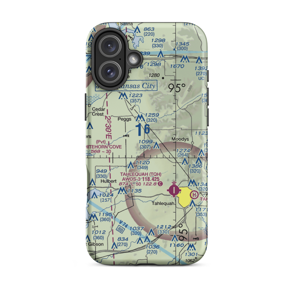 Flying J Ranch Airport (67OK) VFR Sectional  Tough iPhone Case iPhone 16 Plus model shown
