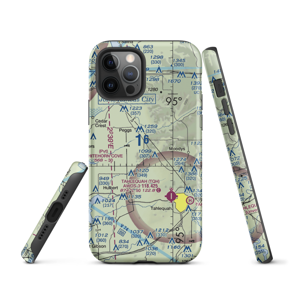 Flying J Ranch Airport (67OK) VFR Sectional  Tough iPhone Case iPhone 12 Pro model shown