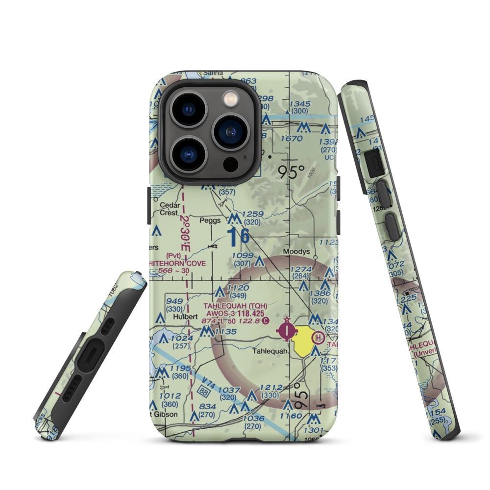 Flying J Ranch Airport (67OK) VFR Sectional  Tough iPhone Case iPhone 13 Pro model shown