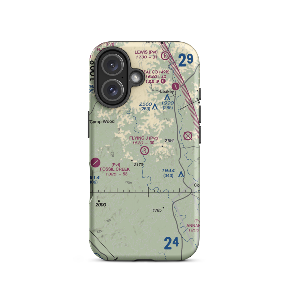 Flying J Ranch Airport (7TE4) VFR Sectional  Tough iPhone Case iPhone 16 model shown