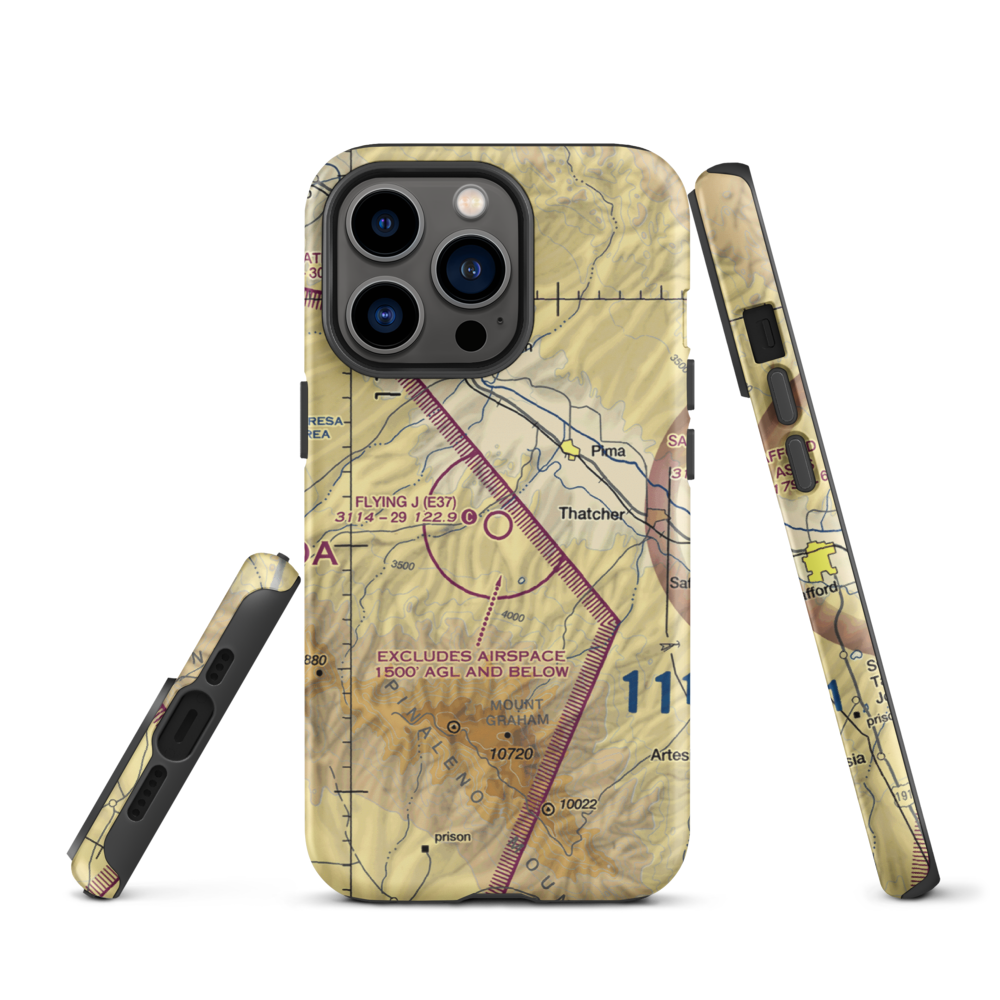 Flying J Ranch Airport (E37) VFR Sectional  Tough iPhone Case iPhone 13 Pro model shown