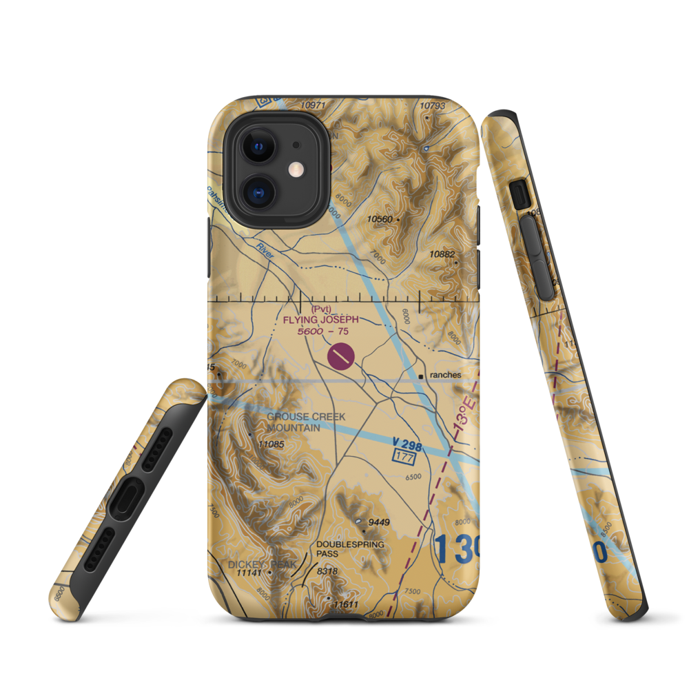 Flying Joseph Ranch Airport (0ID2) VFR Sectional  Tough iPhone Case iPhone 11 model shown