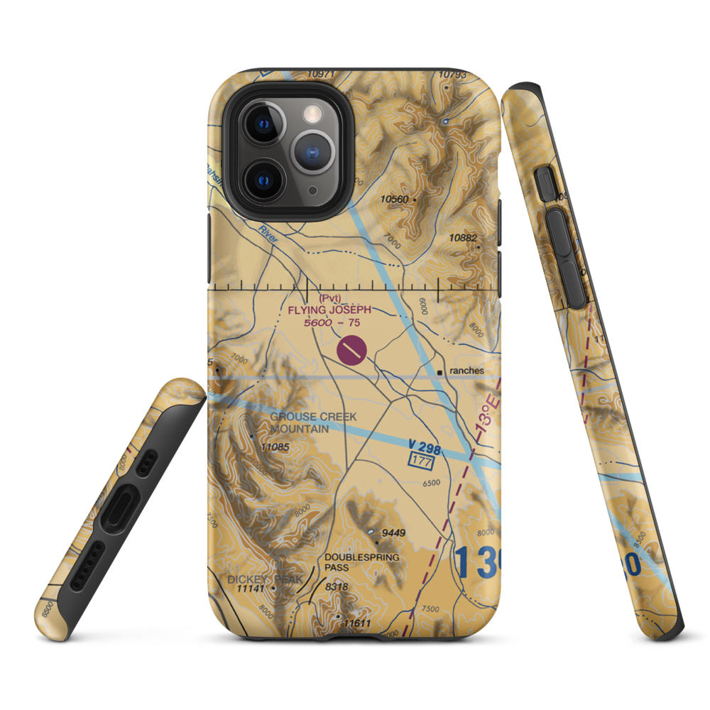 Flying Joseph Ranch Airport (0ID2) VFR Sectional  Tough iPhone Case iPhone 11 Pro model shown