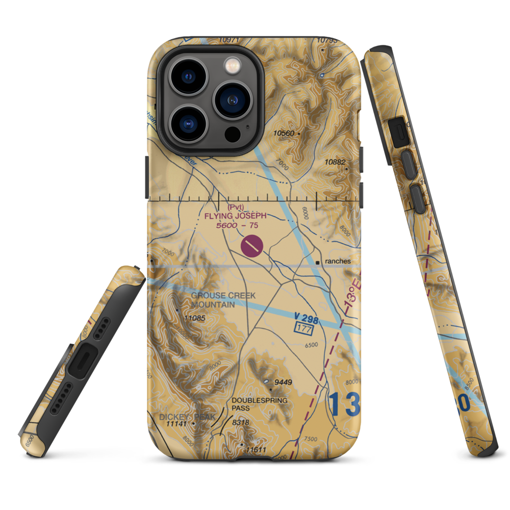 Flying Joseph Ranch Airport (0ID2) VFR Sectional  Tough iPhone Case iPhone 13 Pro Max model shown