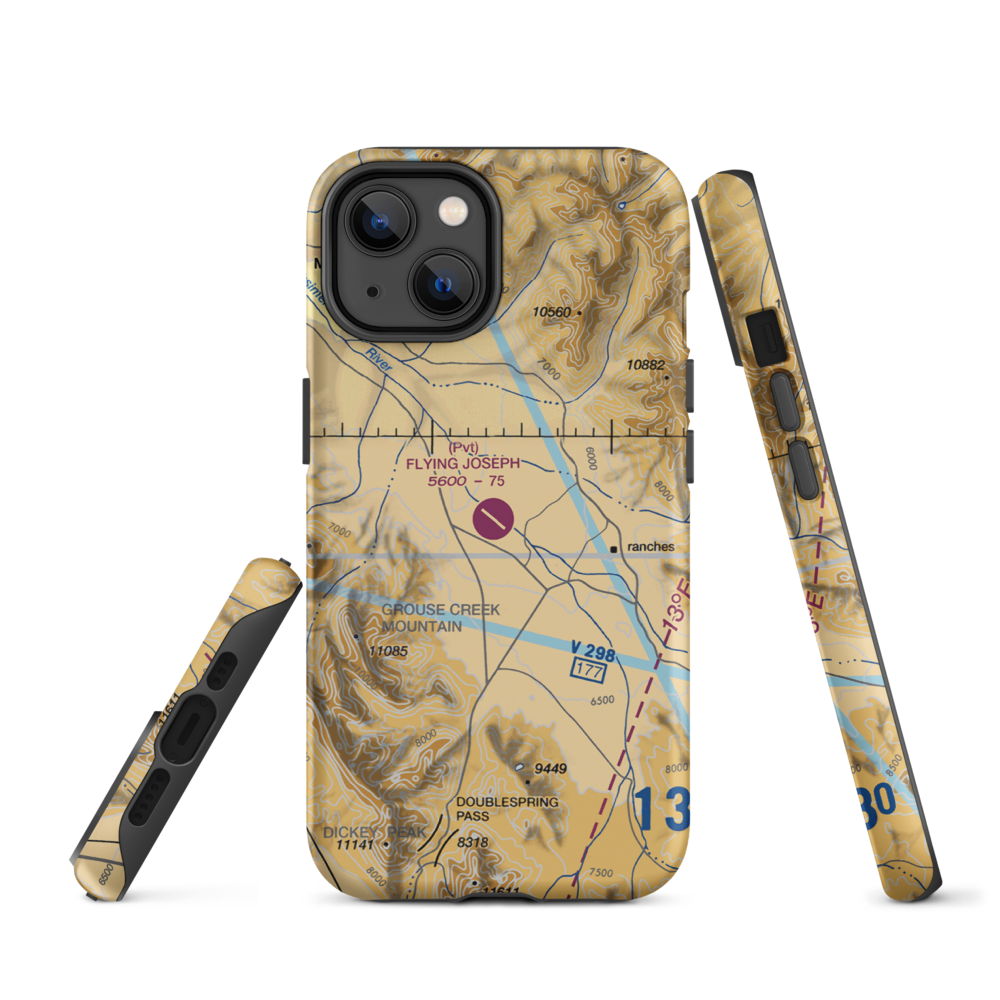 Flying Joseph Ranch Airport (0ID2) VFR Sectional  Tough iPhone Case iPhone 14 model shown