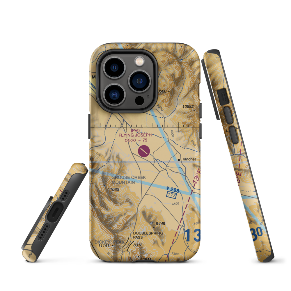 Flying Joseph Ranch Airport (0ID2) VFR Sectional  Tough iPhone Case iPhone 14 Pro model shown
