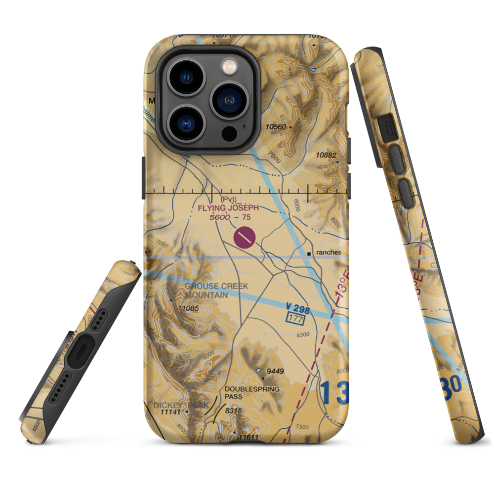 Flying Joseph Ranch Airport (0ID2) VFR Sectional  Tough iPhone Case iPhone 14 Pro Max model shown