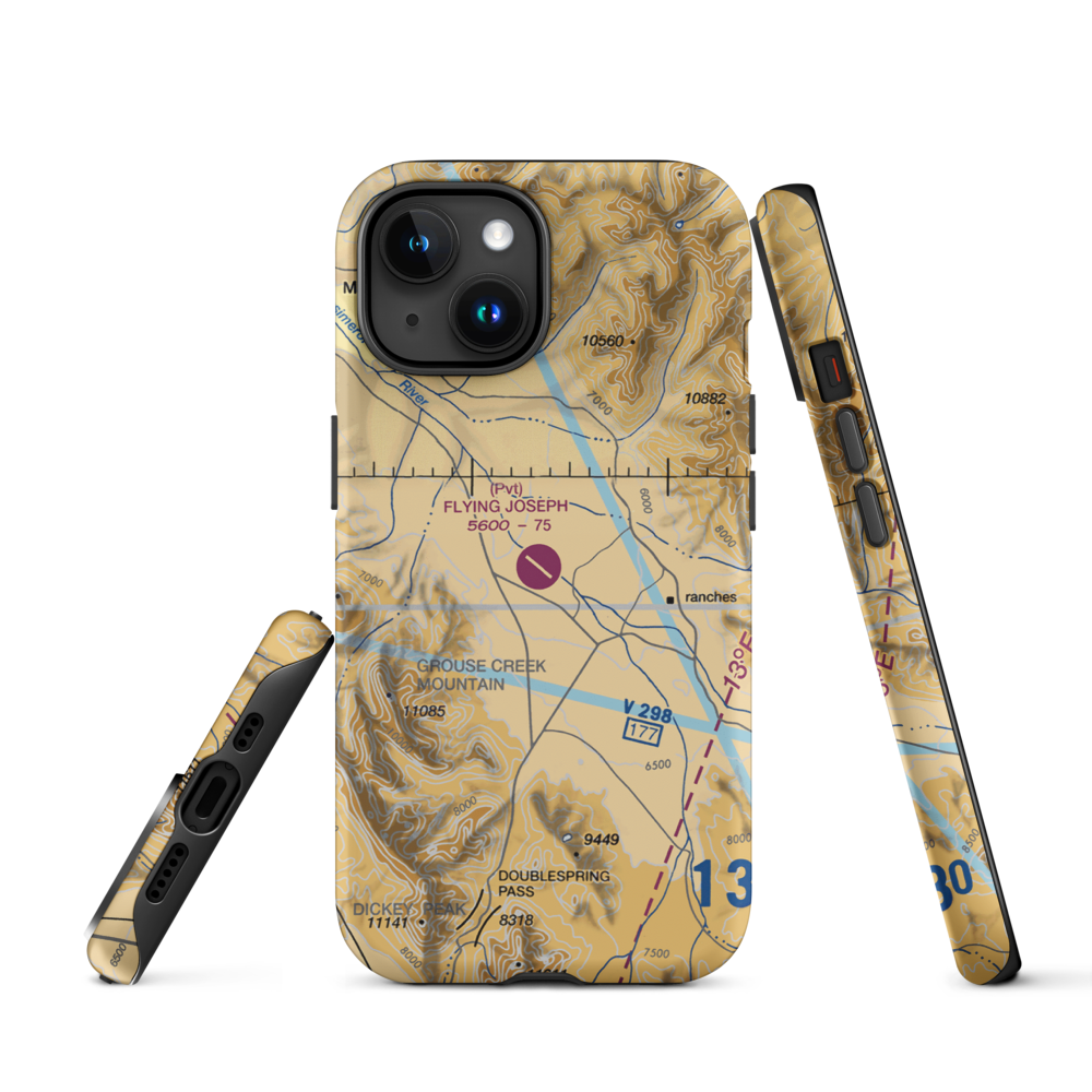 Flying Joseph Ranch Airport (0ID2) VFR Sectional  Tough iPhone Case iPhone 15 model shown