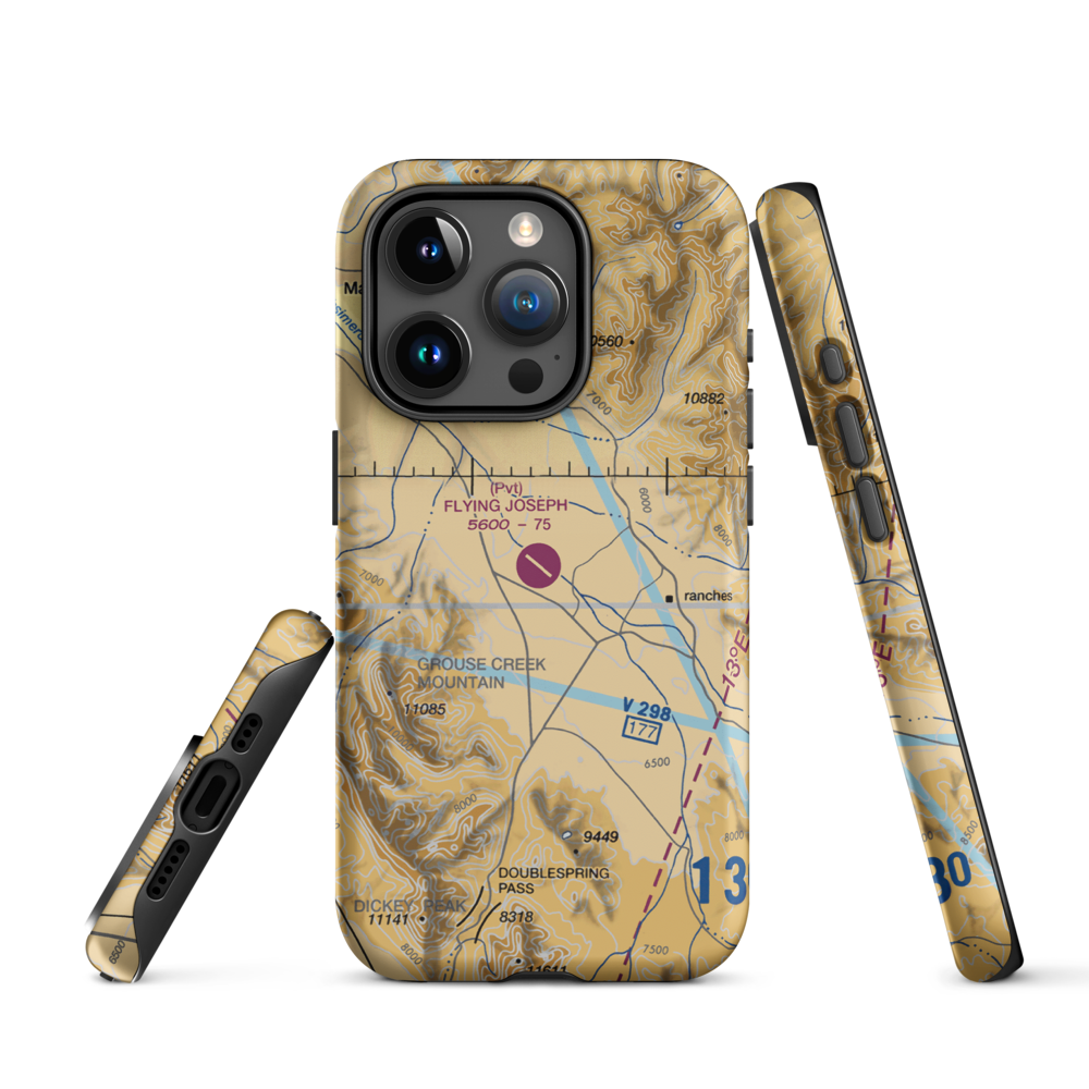 Flying Joseph Ranch Airport (0ID2) VFR Sectional  Tough iPhone Case iPhone 15 Pro model shown