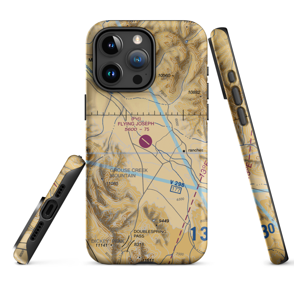 Flying Joseph Ranch Airport (0ID2) VFR Sectional  Tough iPhone Case iPhone 15 Pro Max model shown